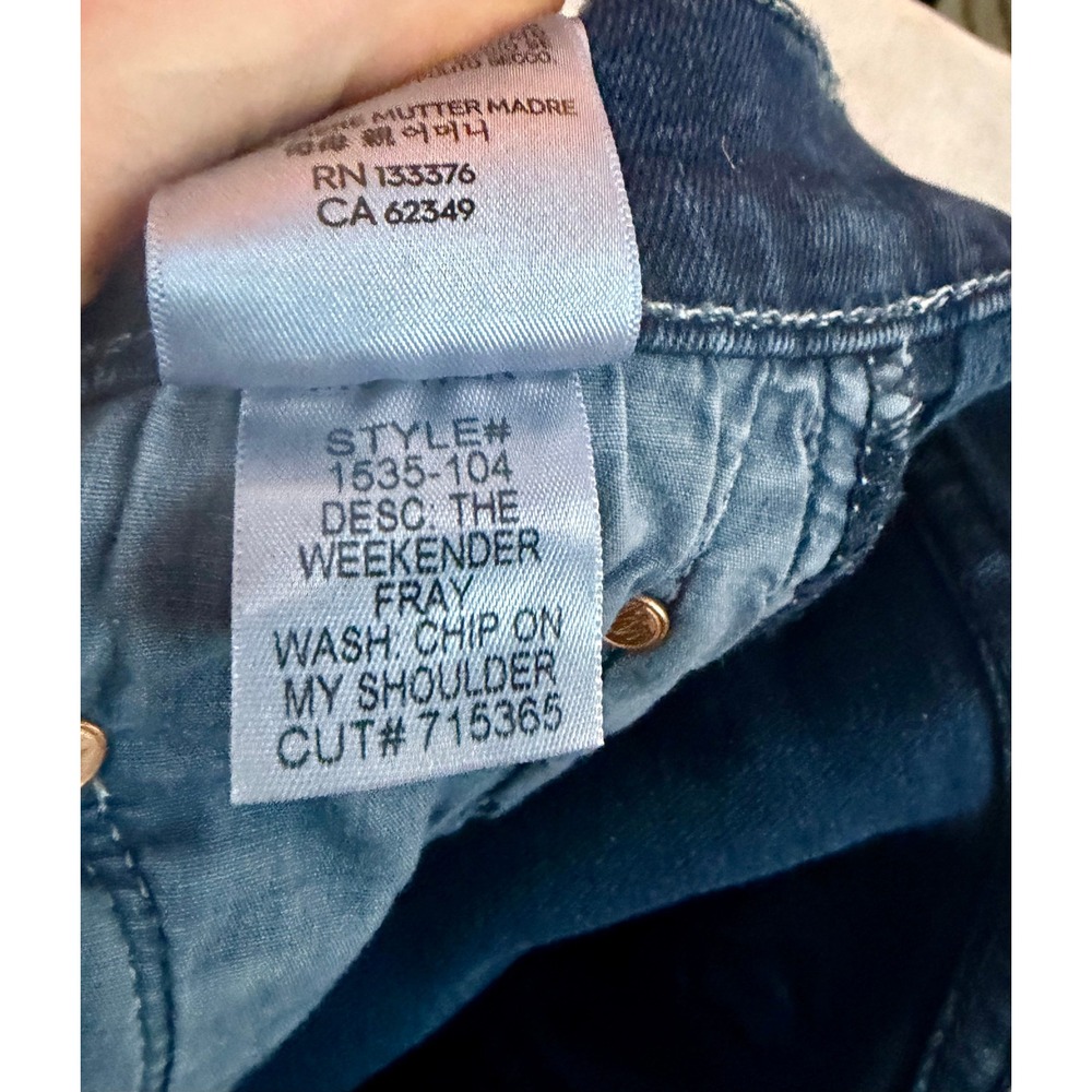 NWT Mother The Weekender Fray Jeans Chip On My Shoulder Flare Premium Luxury 25 - Picture 6 of 9